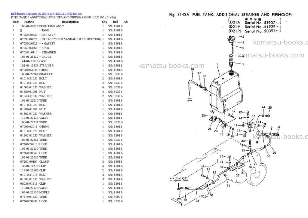 Komatsu d21pl-5 s/n 45013-up Parts catalog cover Page 9