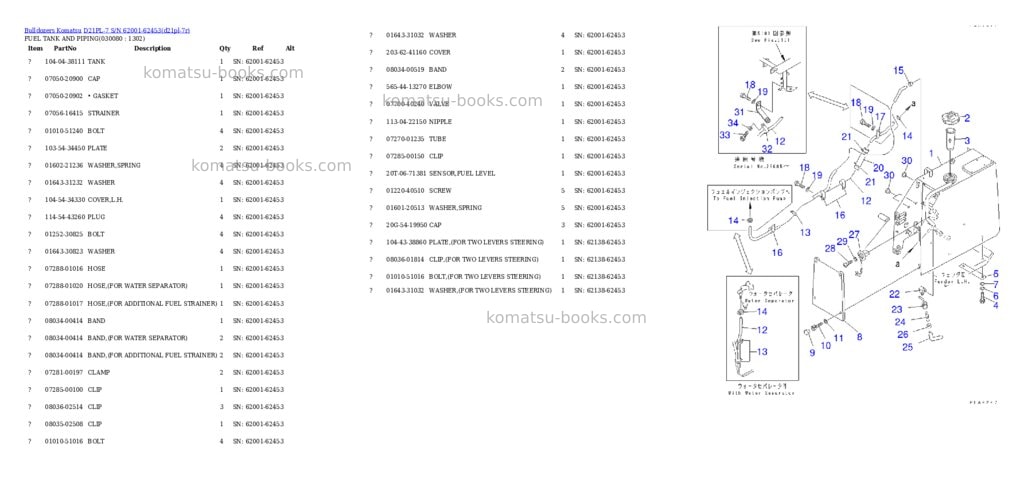Komatsu d21pl-7 s/n 62001-62453 Parts catalog cover Page 5 Komatsu d21pl-7 s/n 62001-62453 Parts catalog cover Page 5