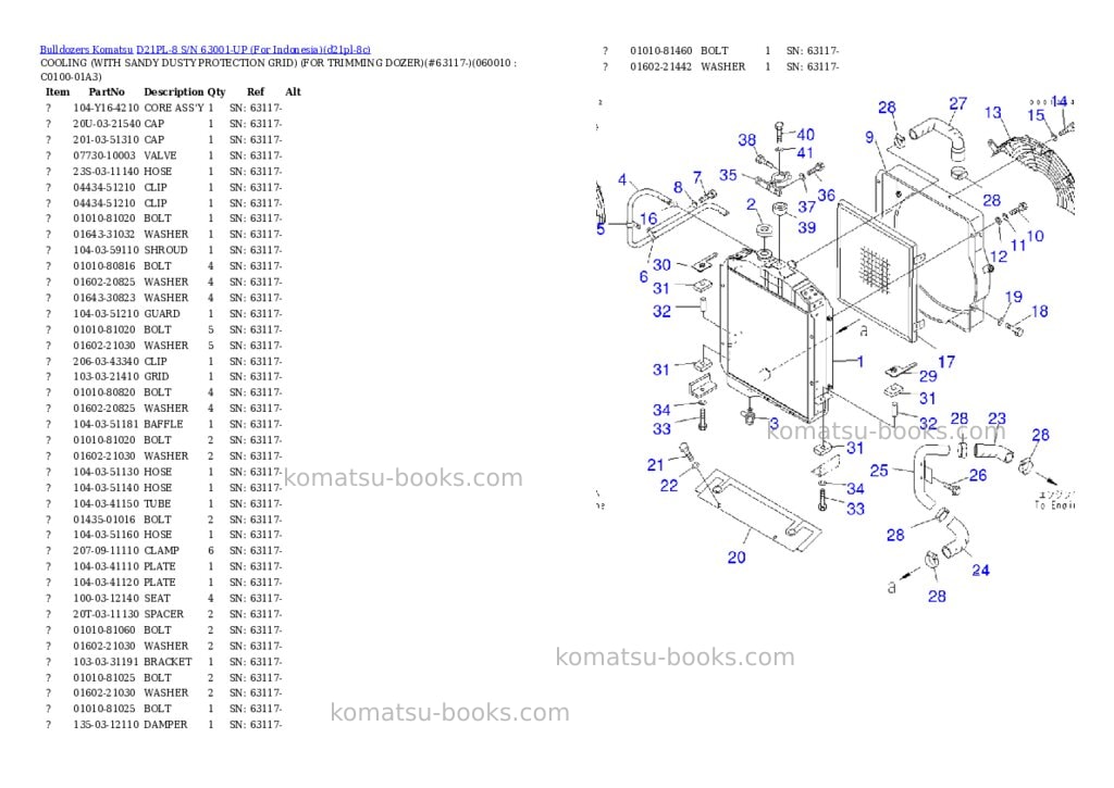 Komatsu D21PL-8 S/N 63001-UP (For Indonesia) Parts catalog cover Page 8