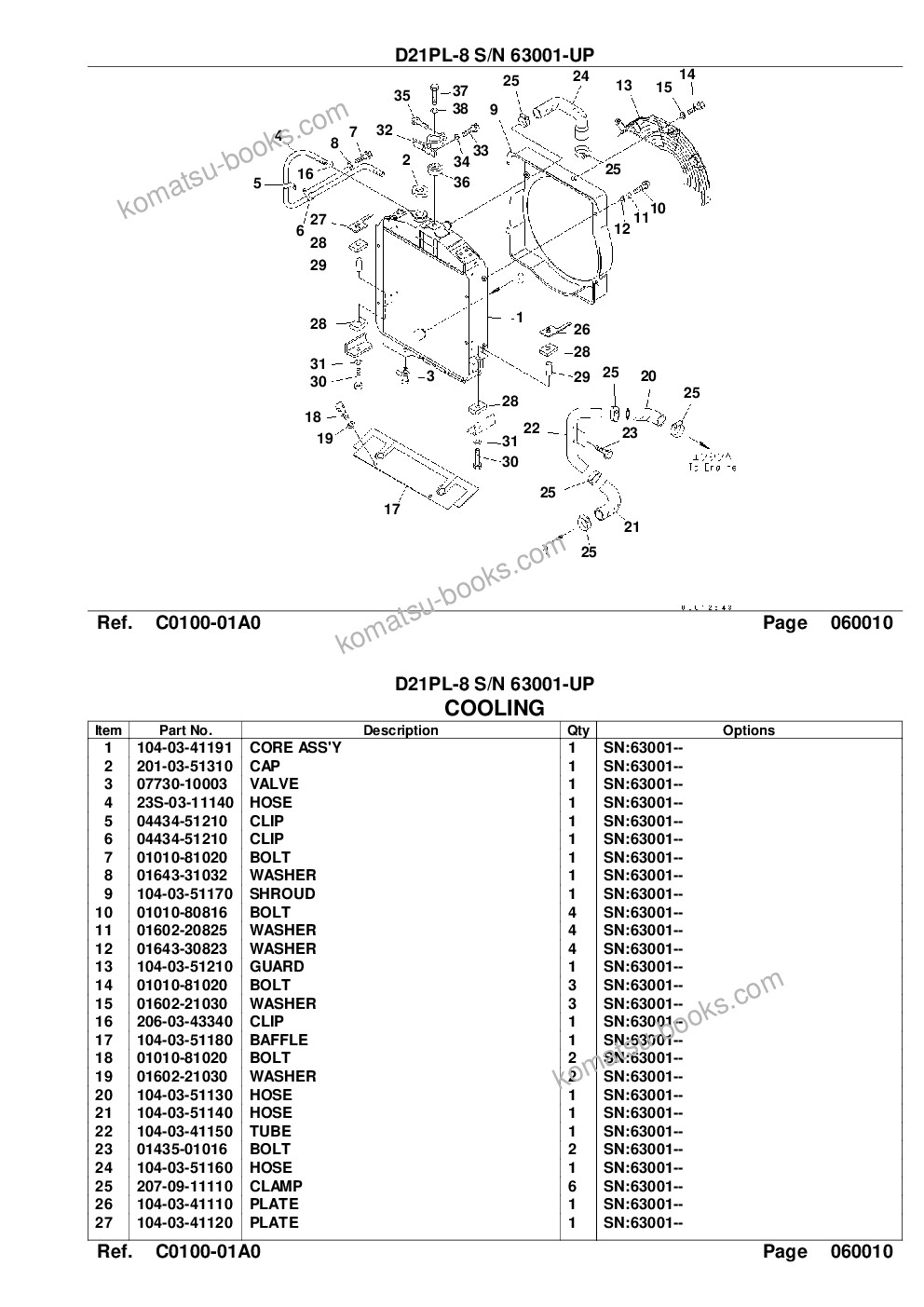 Komatsu d21pl-8 s/n 63001-up for indonesia Parts catalog cover Page 10