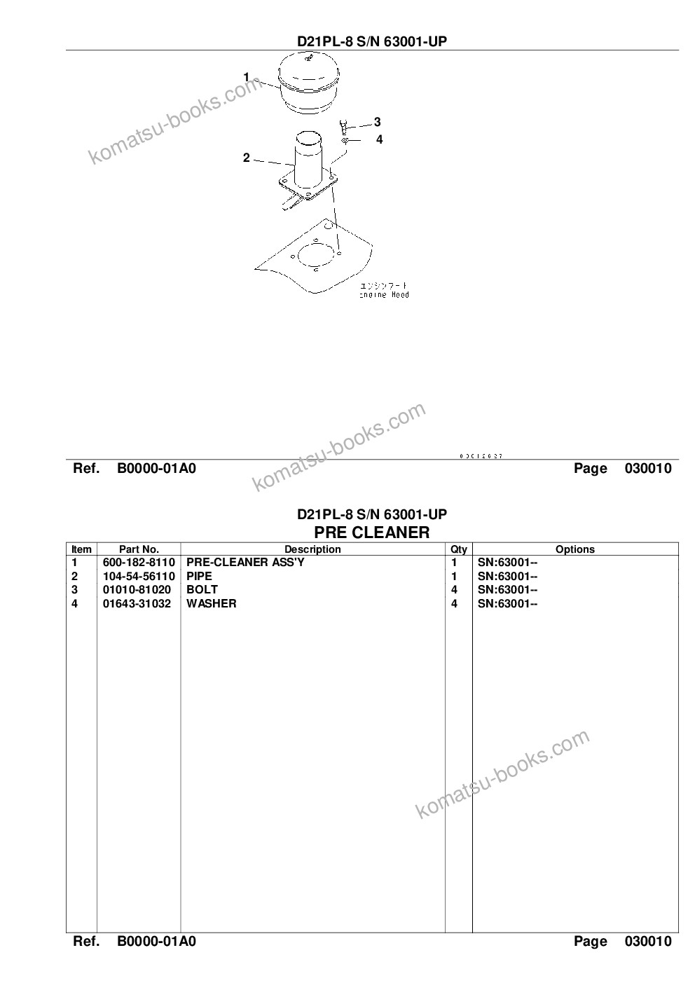 Komatsu d21pl-8 s/n 63001-up for indonesia Parts catalog cover Page 3