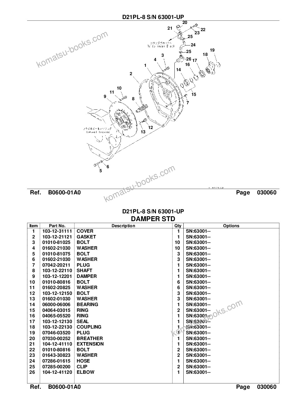 Komatsu d21pl-8 s/n 63001-up for indonesia Parts catalog cover Page 8