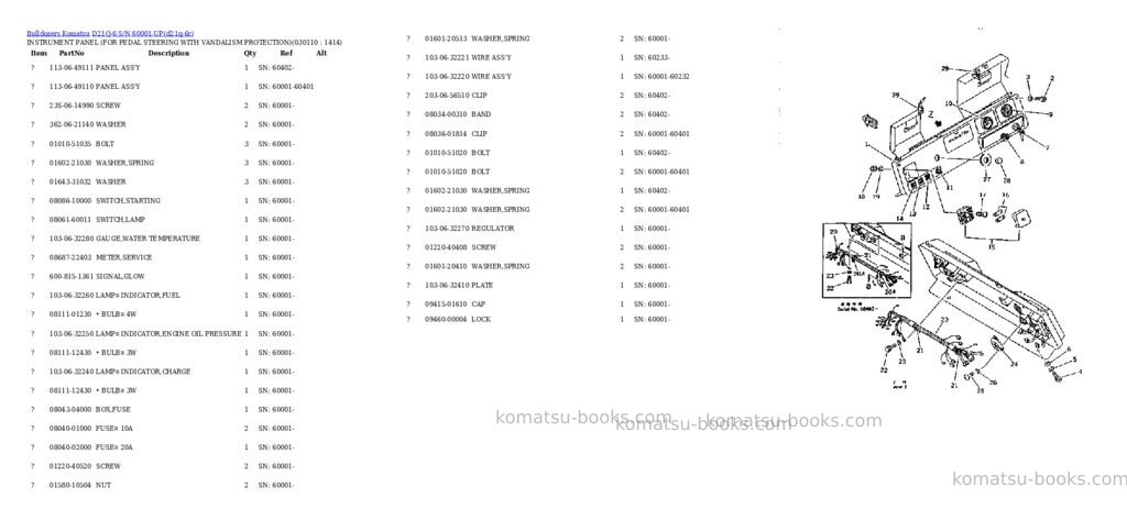 Komatsu d21q-6 s/n 60001-up Parts catalog cover Page 10 Komatsu d21q-6 s/n 60001-up Parts catalog cover Page 10