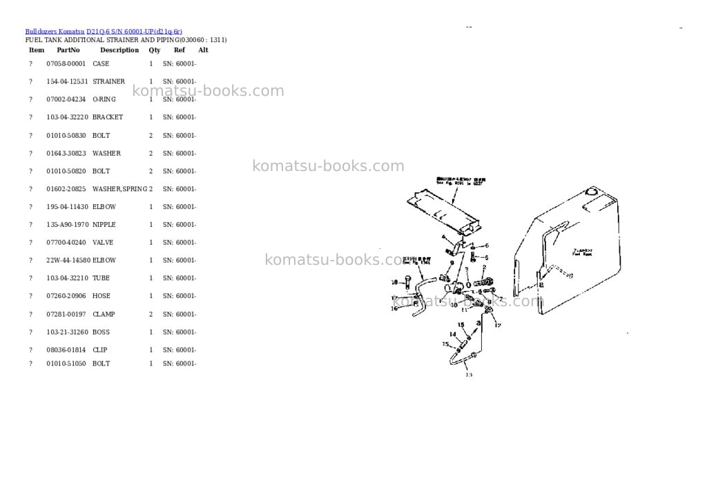 Komatsu d21q-6 s/n 60001-up Parts catalog cover Page 5 Komatsu d21q-6 s/n 60001-up Parts catalog cover Page 5
