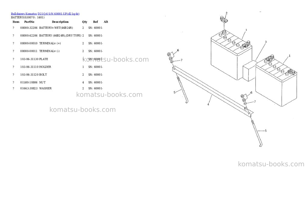 Komatsu d21q-6 s/n 60001-up Parts catalog cover Page 6 Komatsu d21q-6 s/n 60001-up Parts catalog cover Page 6