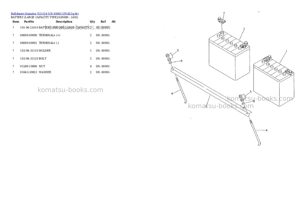 Komatsu d21q-6 s/n 60001-up Parts catalog cover Page 7 Komatsu d21q-6 s/n 60001-up Parts catalog cover Page 7