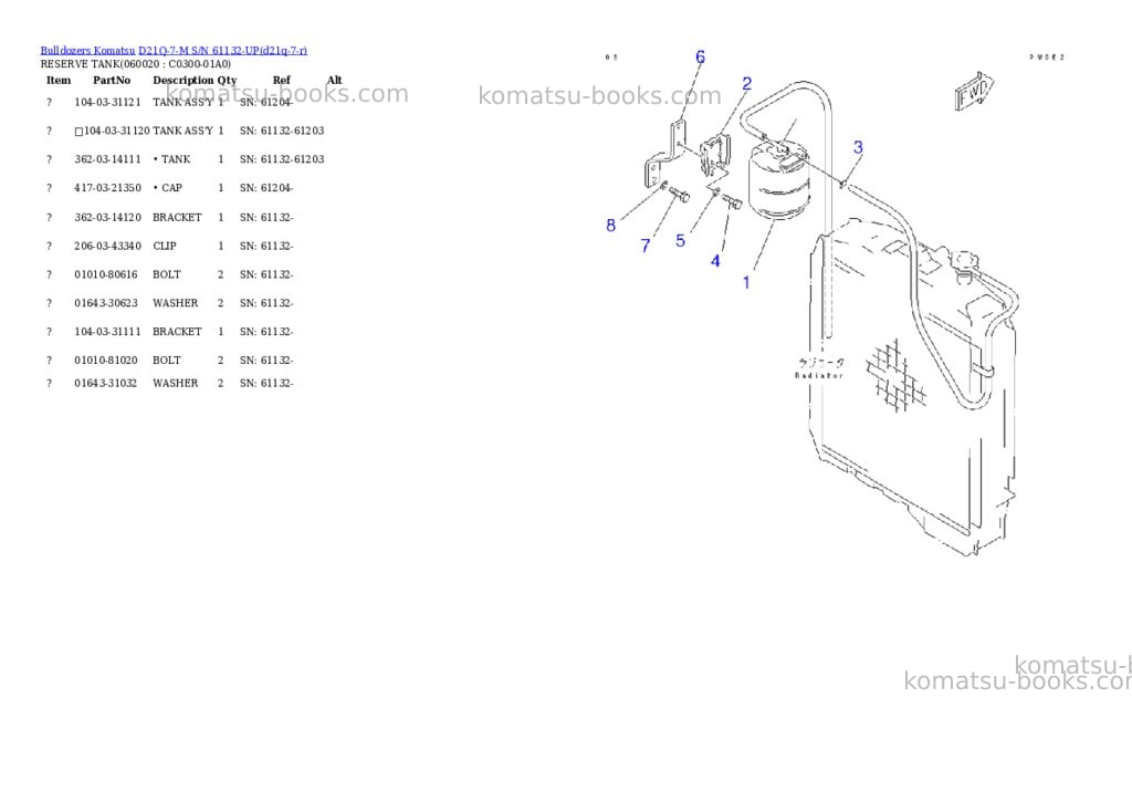 Komatsu d21q-7-m s/n 61132-up Parts catalog cover Page 4 Komatsu d21q-7-m s/n 61132-up Parts catalog cover Page 4