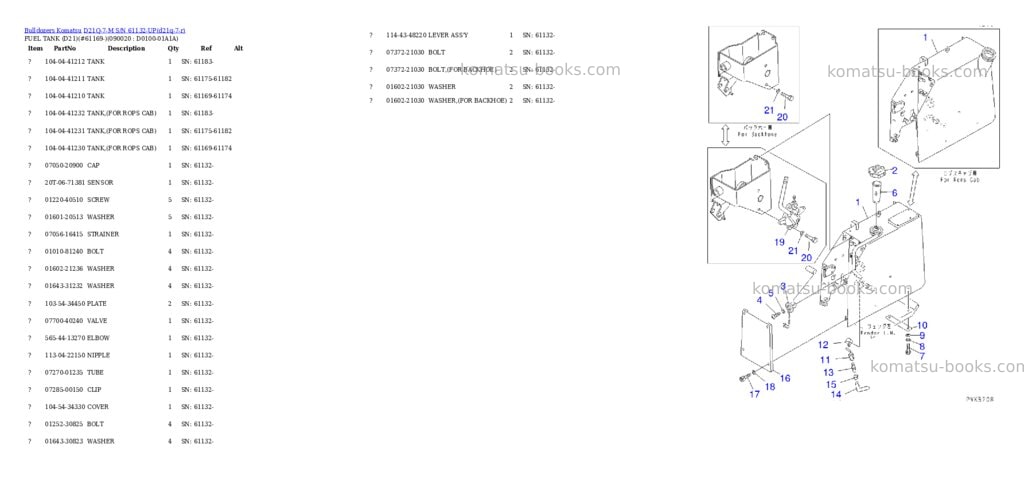 Komatsu d21q-7-m s/n 61132-up Parts catalog cover Page 6 Komatsu d21q-7-m s/n 61132-up Parts catalog cover Page 6
