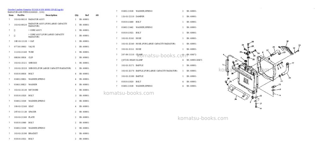 Komatsu d21qg-6 s/n 60001-up Parts catalog cover