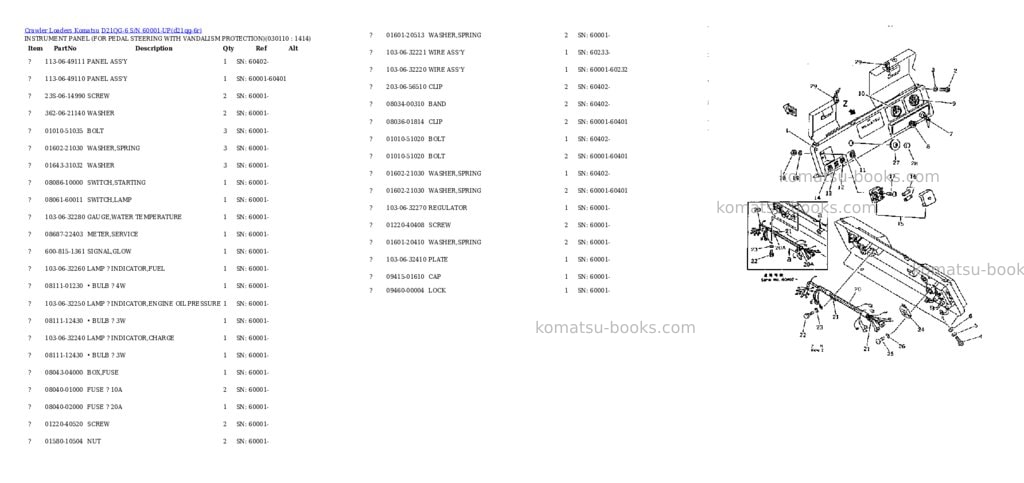 Komatsu d21qg-6 s/n 60001-up Parts catalog cover Page 10