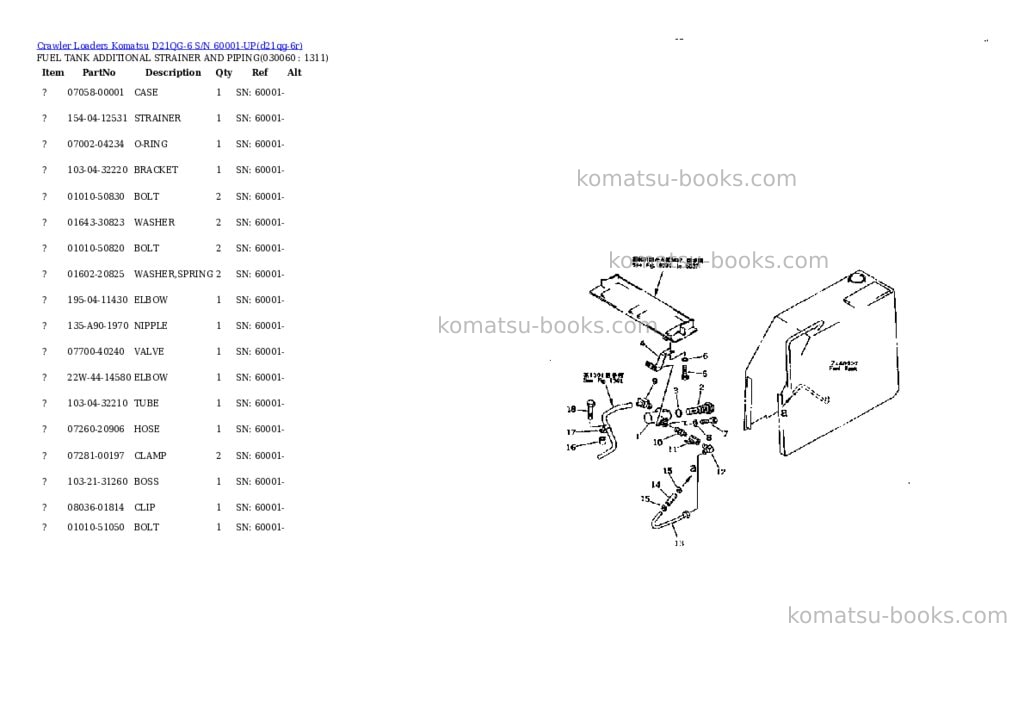Komatsu d21qg-6 s/n 60001-up Parts catalog cover Page 5