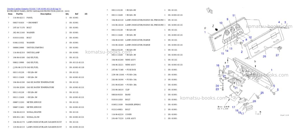 Komatsu d21qg-7 s/n 61001-61131 Parts catalog cover Page 10