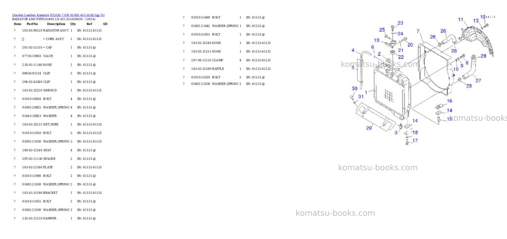 Komatsu d21qg-7 s/n 61001-61131 Parts catalog cover Page 2