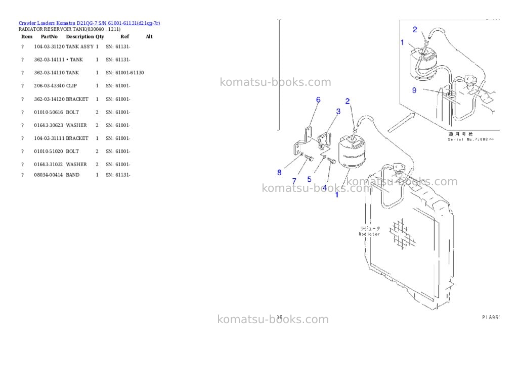 Komatsu d21qg-7 s/n 61001-61131 Parts catalog cover Page 3