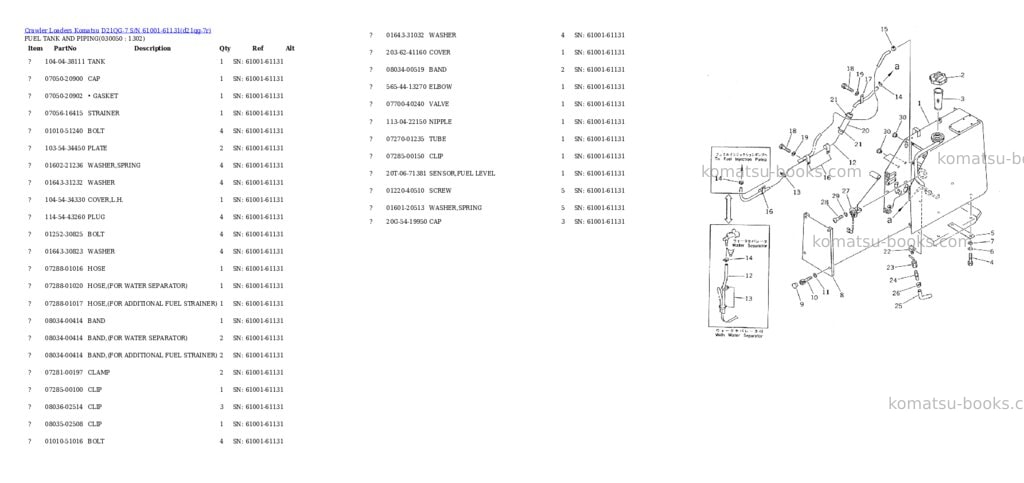 Komatsu d21qg-7 s/n 61001-61131 Parts catalog cover Page 4