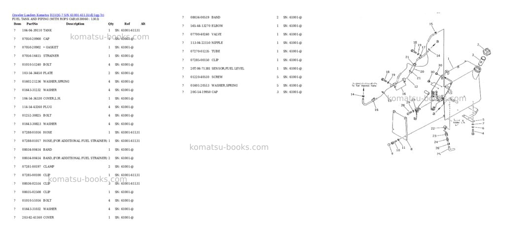 Komatsu d21qg-7 s/n 61001-61131 Parts catalog cover Page 5