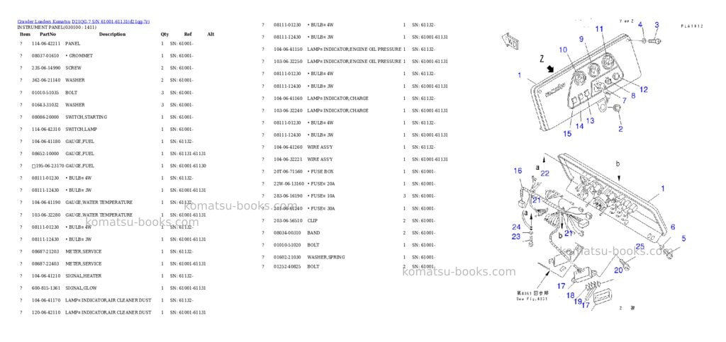 Komatsu d21qg-7 s/n 61001-61131 Parts catalog cover Page 9