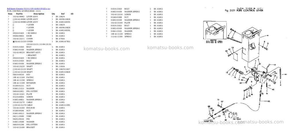 Komatsu d21s-5 s/n 45003-up Parts catalog cover Page 3