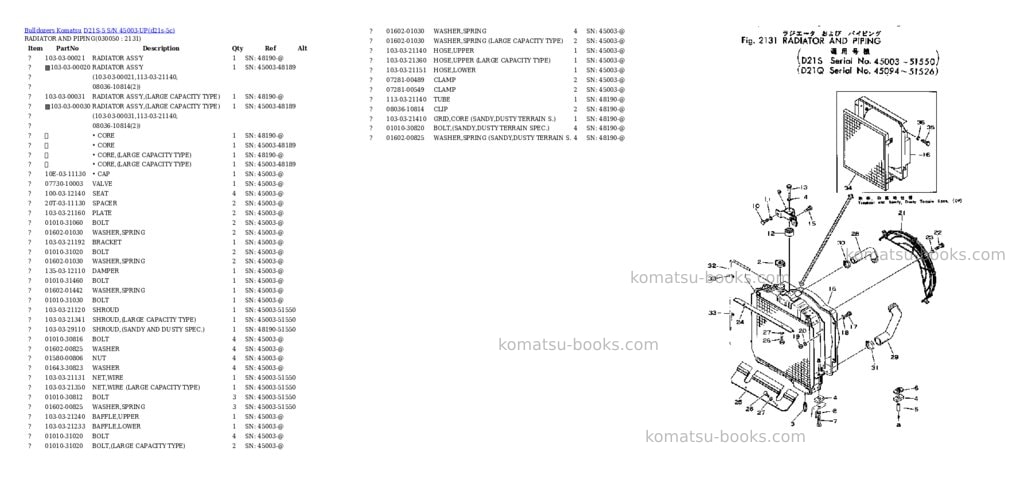 Komatsu d21s-5 s/n 45003-up Parts catalog cover Page 4
