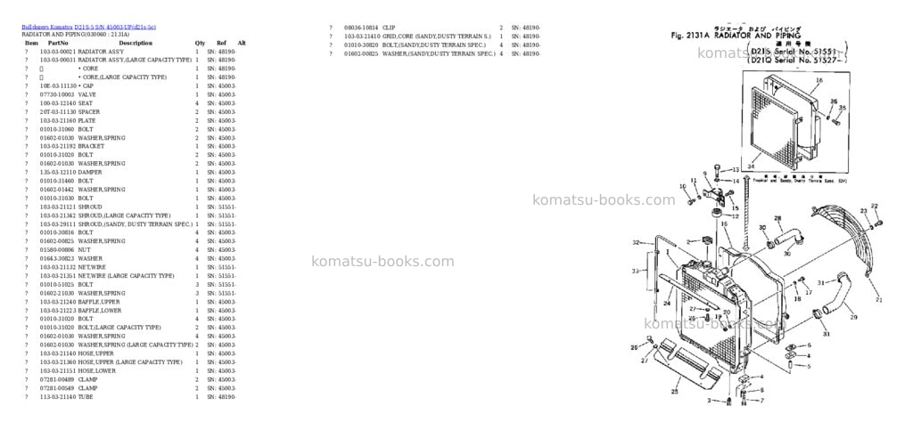 Komatsu d21s-5 s/n 45003-up Parts catalog cover Page 5