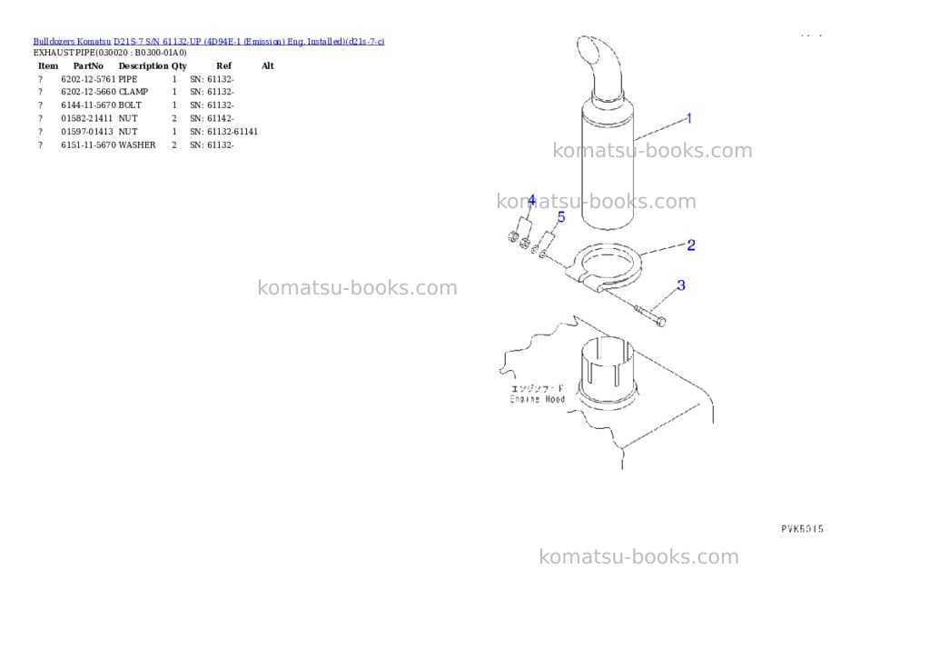 Komatsu d21s-7 s/n 61132-up 4d94e-1 emission eng. installed Parts catalog cover Komatsu d21s-7 s/n 61132-up 4d94e-1 emission eng. installed Parts catalog cover