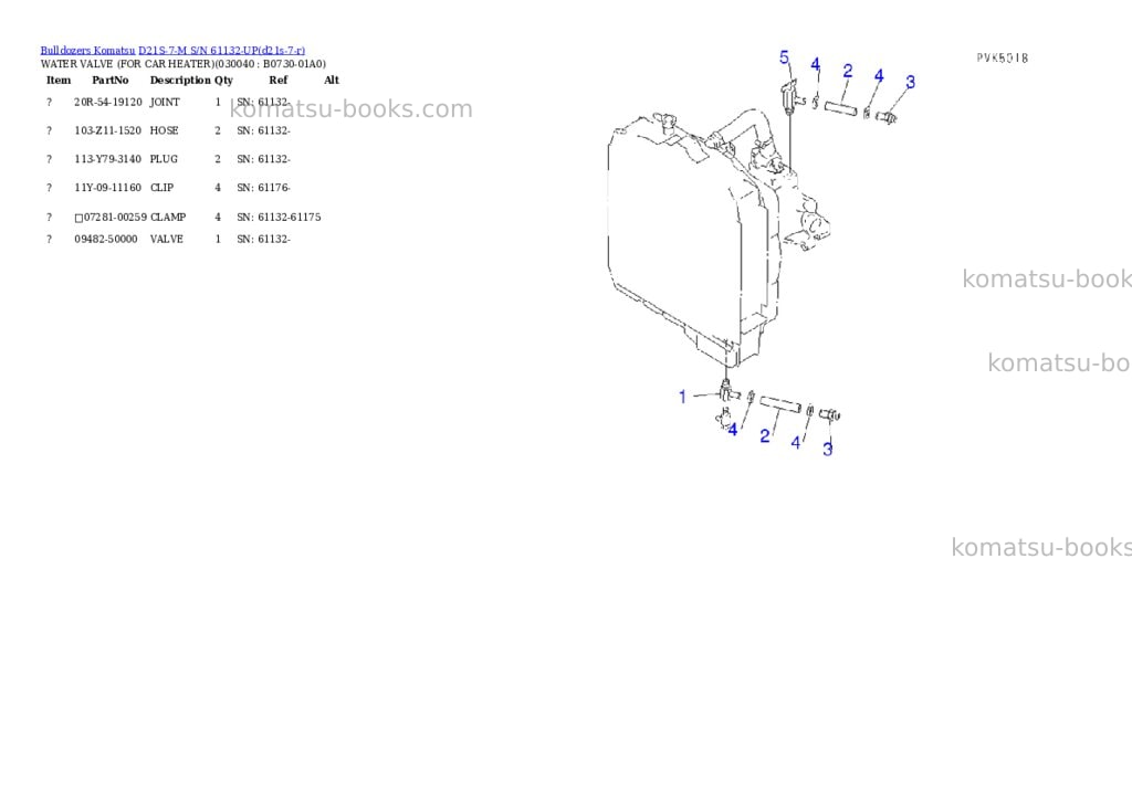 Komatsu D21S-7-M S/N 61132-UP Parts catalog cover Page 3