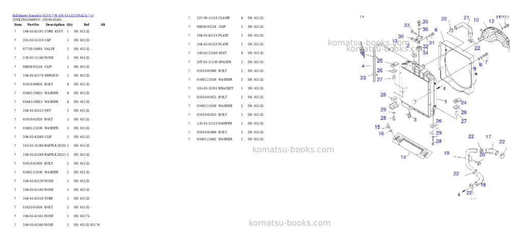 Komatsu D21S-7-M S/N 61132-UP Parts catalog cover Page 4