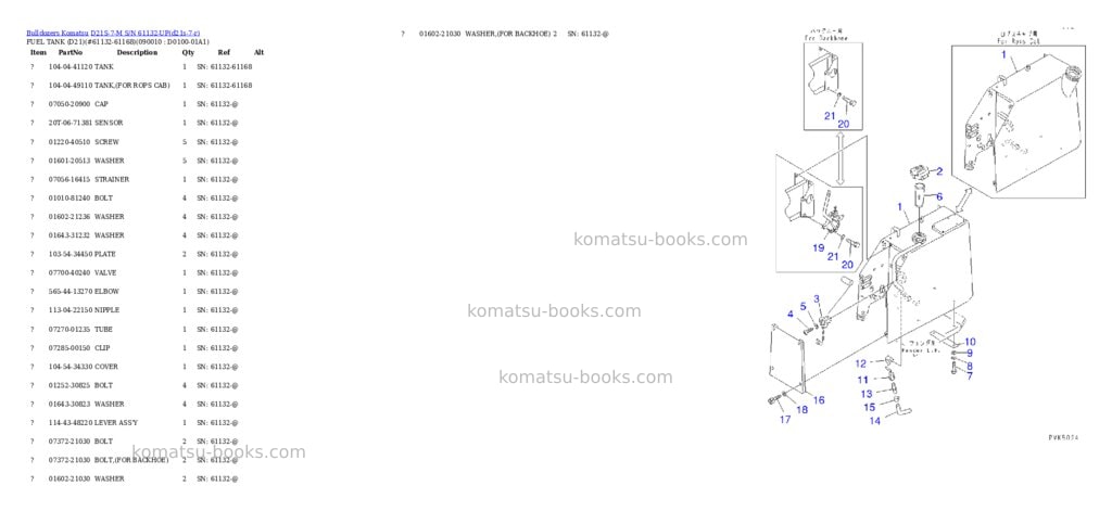 Komatsu D21S-7-M S/N 61132-UP Parts catalog cover Page 6