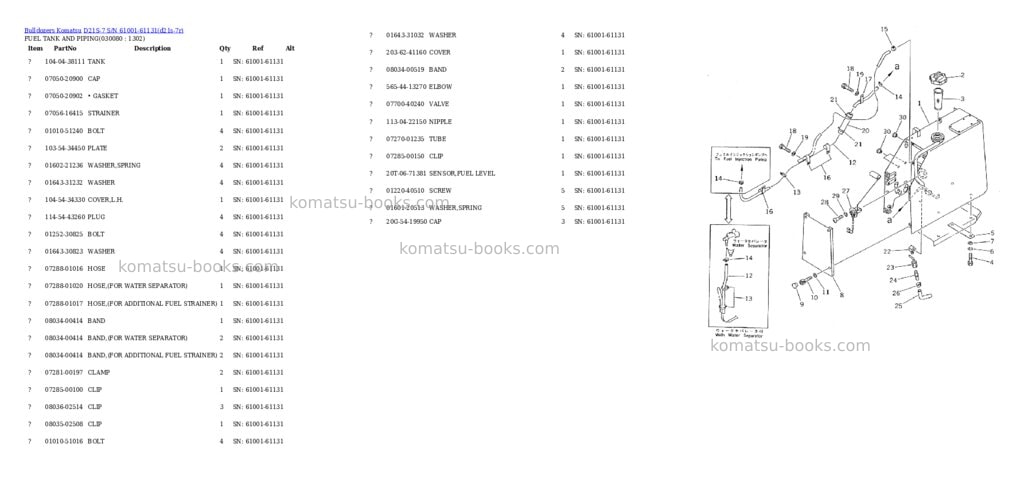 Komatsu D21S-7 S/N 61001-61131 Parts catalog cover Page 7 Komatsu D21S-7 S/N 61001-61131 Parts catalog cover Page 7