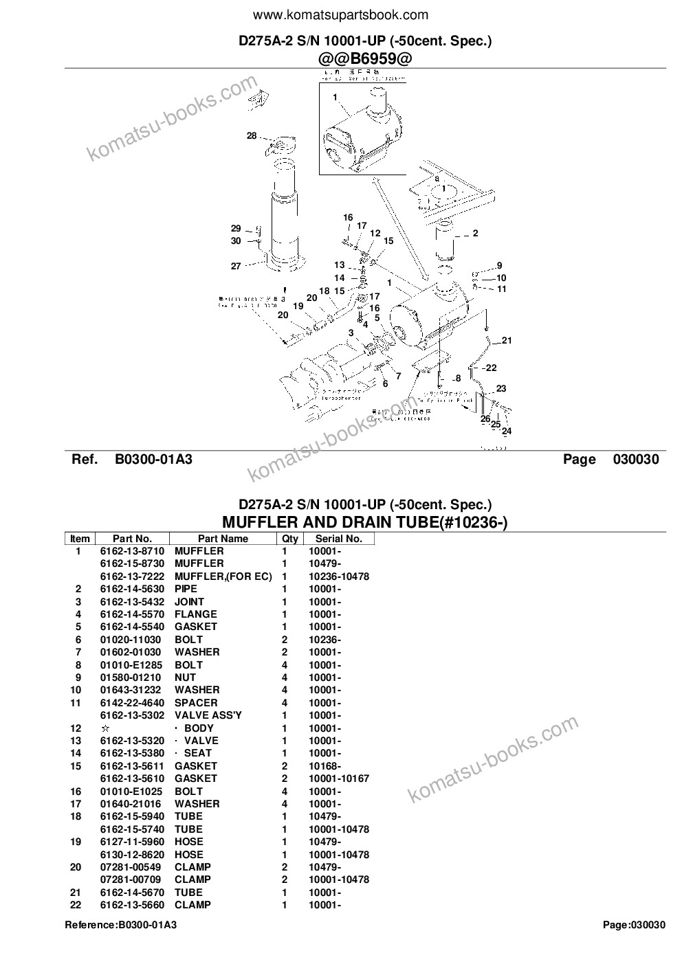 Komatsu D275A-2 S/N 10001-UP (-50cent. Spec.) Parts catalog cover Page 6