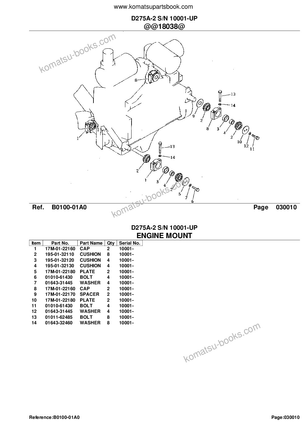 Komatsu D275A-2 S/N 10001-UP Parts catalog cover Page 3 Komatsu D275A-2 S/N 10001-UP Parts catalog cover Page 3