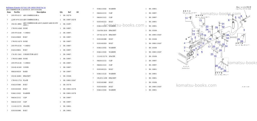 Komatsu d275a-2 s/n 10001-up Parts catalog cover Page 10 Komatsu d275a-2 s/n 10001-up Parts catalog cover Page 10