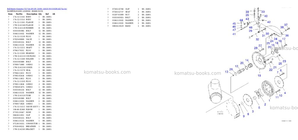 Komatsu d275a-5r s/n 35001-35020 w/o egr Parts catalog cover Page 4