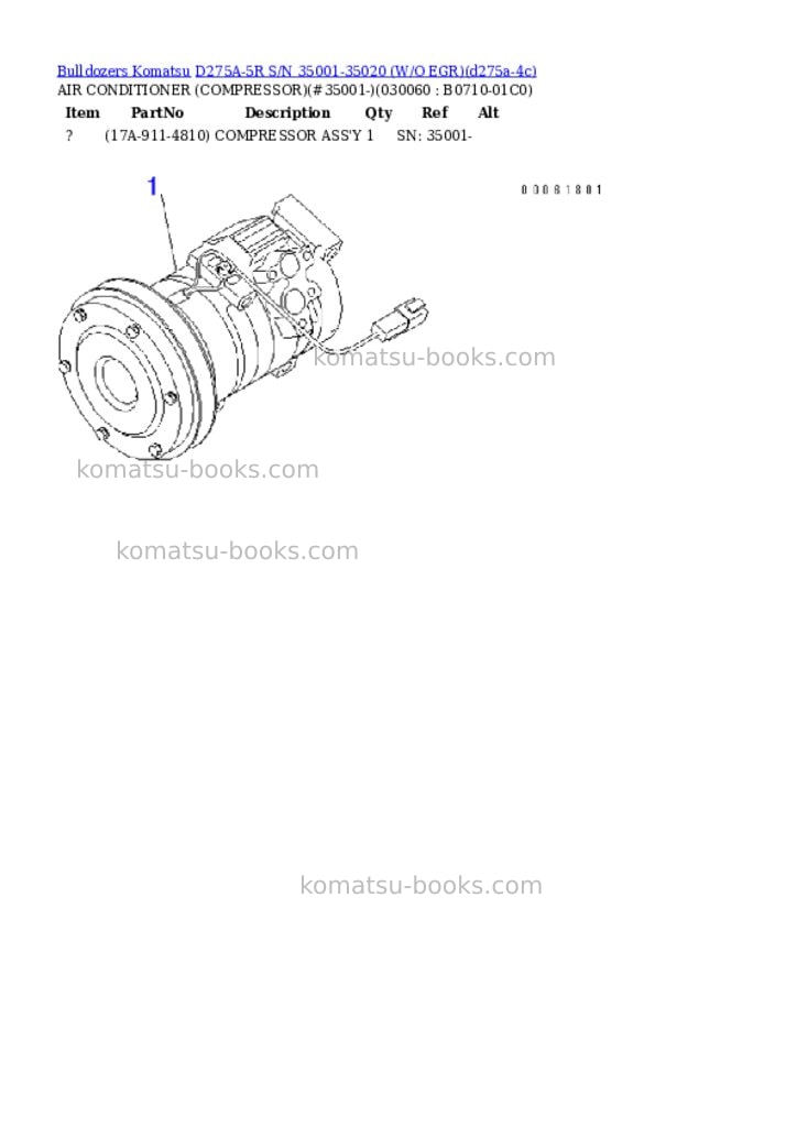 Komatsu d275a-5r s/n 35001-35020 w/o egr Parts catalog cover Page 5