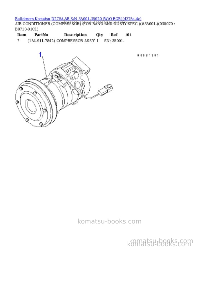 Komatsu d275a-5r s/n 35001-35020 w/o egr Parts catalog cover Page 6