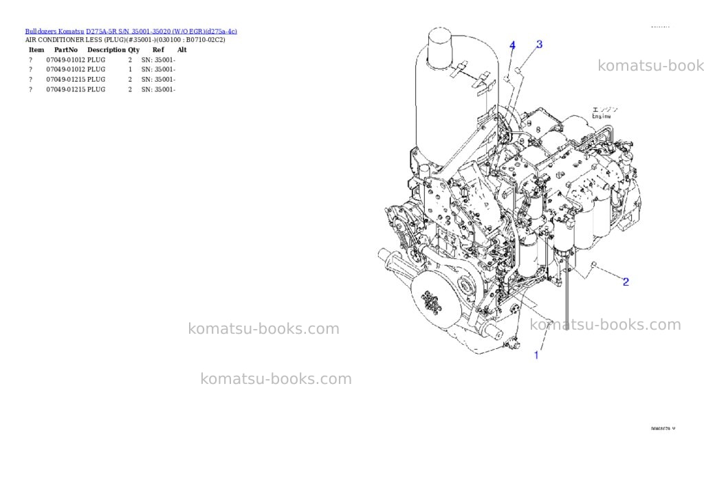 Komatsu d275a-5r s/n 35001-35020 w/o egr Parts catalog cover Page 9