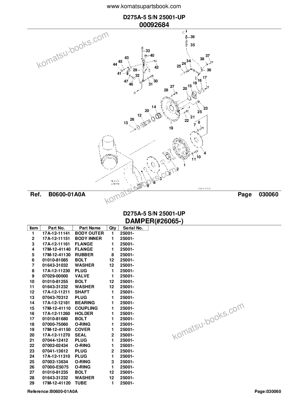 Komatsu d275a-5 s/n 25001-up Parts catalog cover Page 10