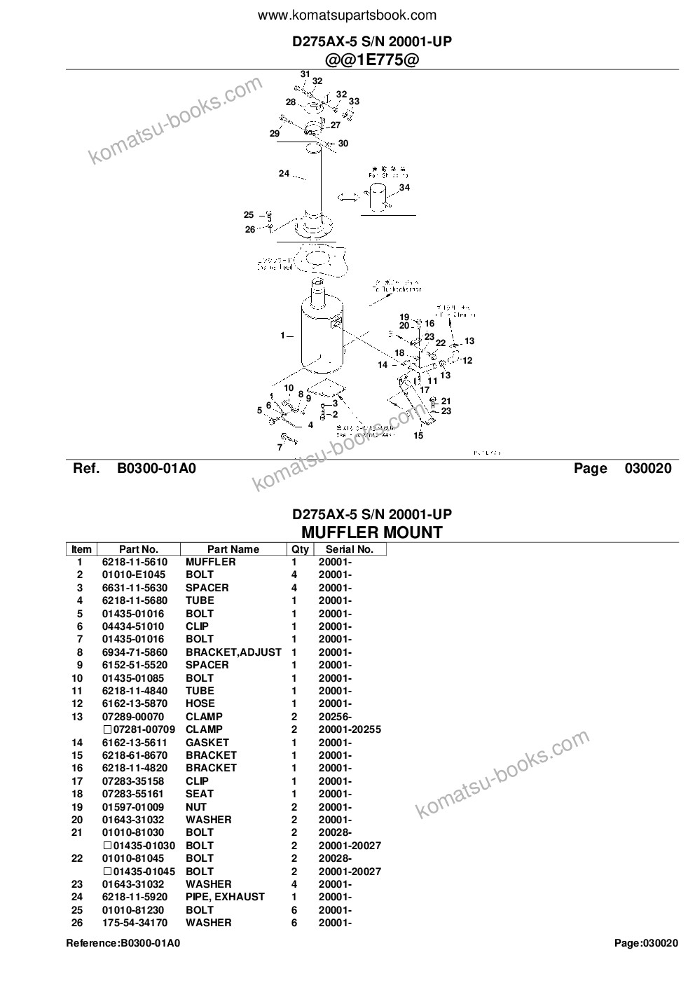 Komatsu d275ax-5 s/n 20001-up Parts catalog cover Page 4
