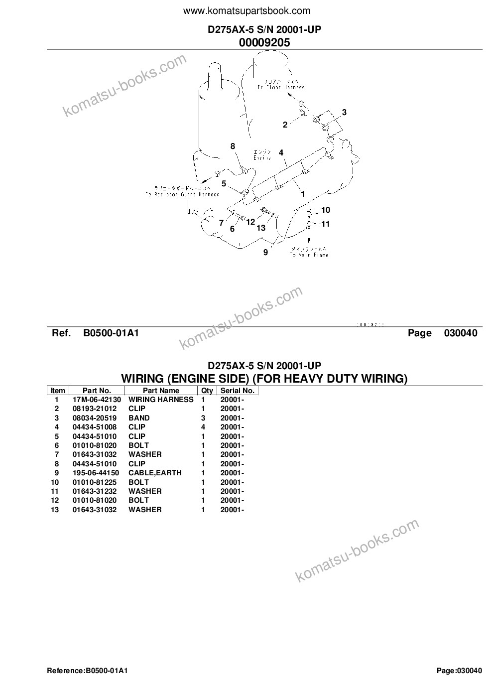 Komatsu d275ax-5 s/n 20001-up Parts catalog cover Page 7