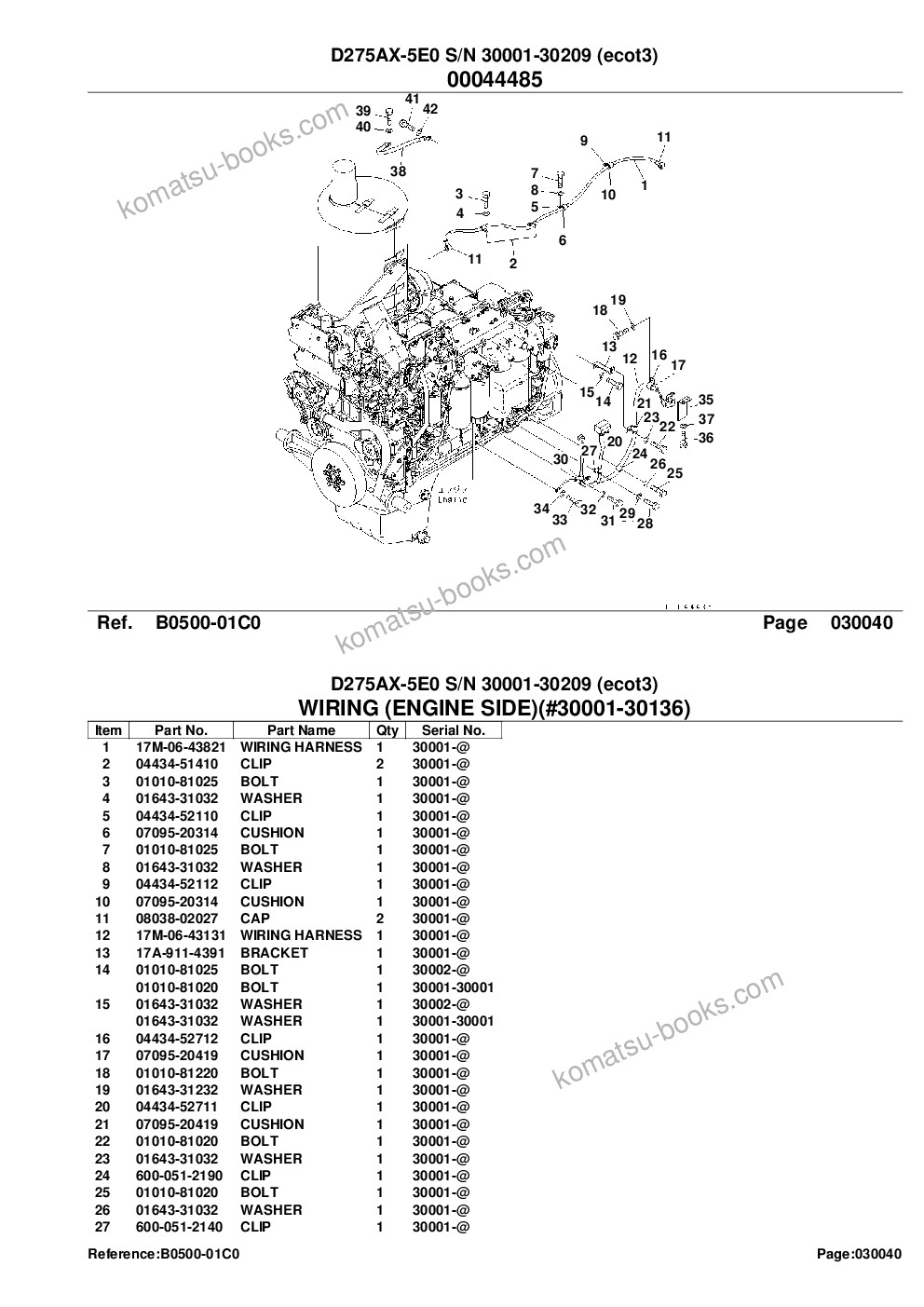 Komatsu d275ax-5e0 s/n 30001-30209 ecot3 Parts catalog cover Page 6 Komatsu d275ax-5e0 s/n 30001-30209 ecot3 Parts catalog cover Page 6