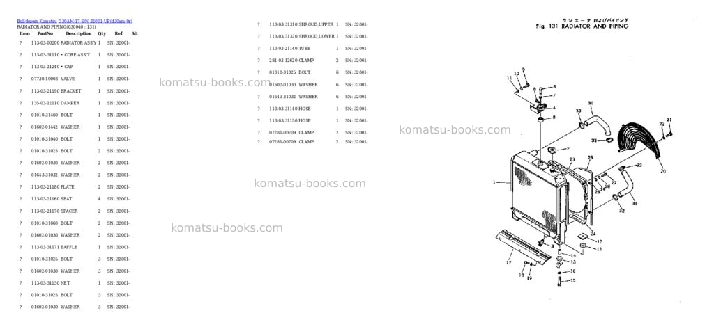Komatsu d30am-17 s/n 32001-up Parts catalog cover Page 3