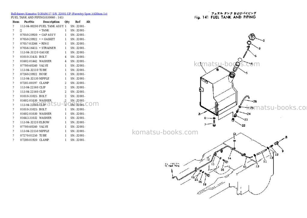 Komatsu D30AM-17 S/N 32001-UP (Forestry Spec.) Parts catalog cover Page 5