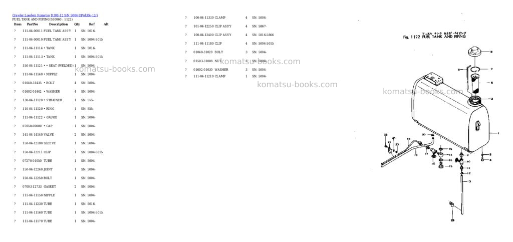 Komatsu d30s-12 s/n 5004-up chassis only Parts catalog cover Page 5