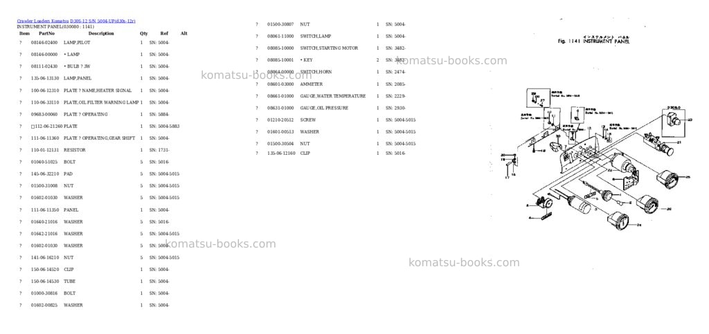 Komatsu d30s-12 s/n 5004-up chassis only Parts catalog cover Page 7