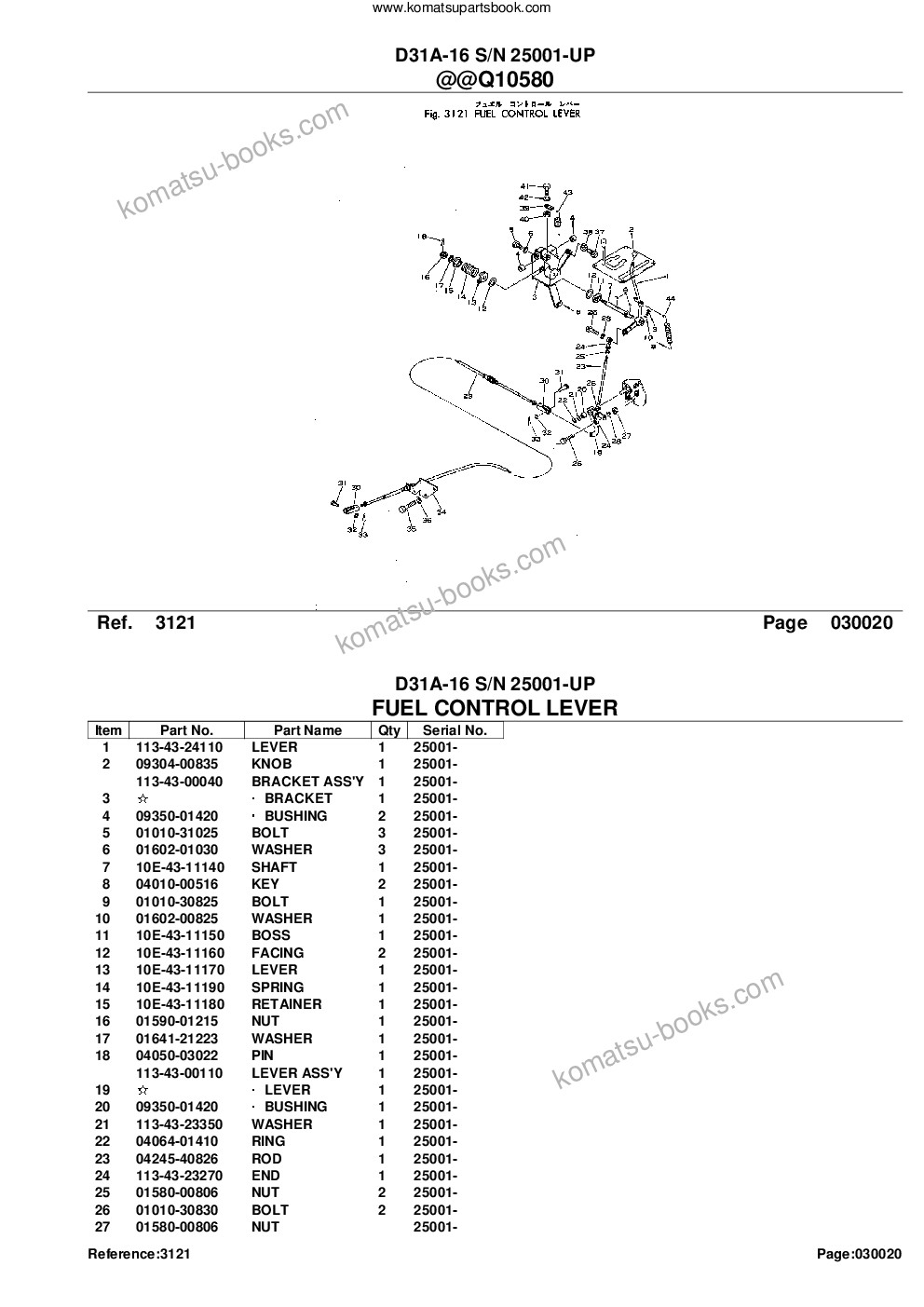 Komatsu d31a-16 s/n 25001-up Parts catalog cover Page 4 Komatsu d31a-16 s/n 25001-up Parts catalog cover Page 4
