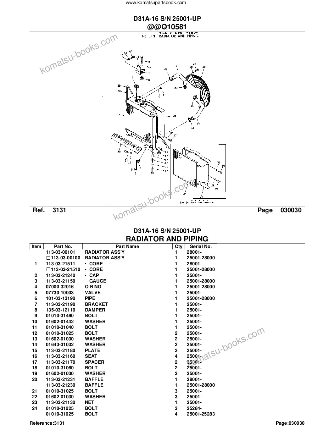 Komatsu d31a-16 s/n 25001-up Parts catalog cover Page 6 Komatsu d31a-16 s/n 25001-up Parts catalog cover Page 6