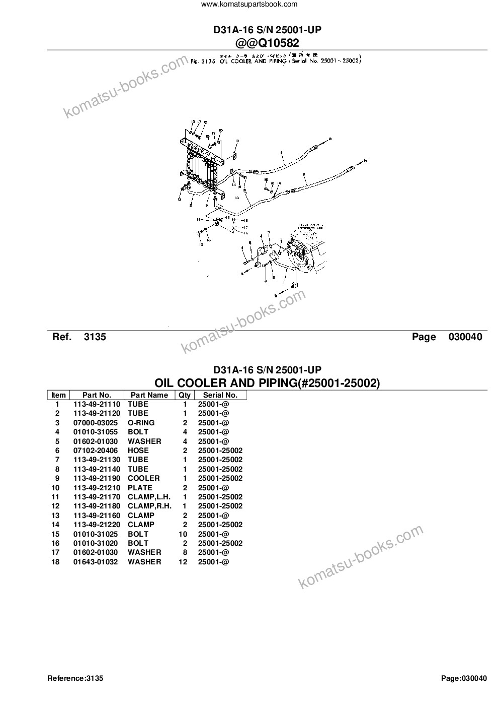 Komatsu d31a-16 s/n 25001-up Parts catalog cover Page 8 Komatsu d31a-16 s/n 25001-up Parts catalog cover Page 8