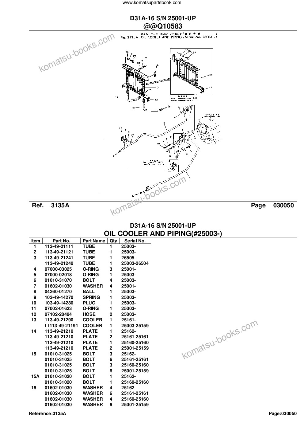 Komatsu d31a-16 s/n 25001-up Parts catalog cover Page 9 Komatsu d31a-16 s/n 25001-up Parts catalog cover Page 9