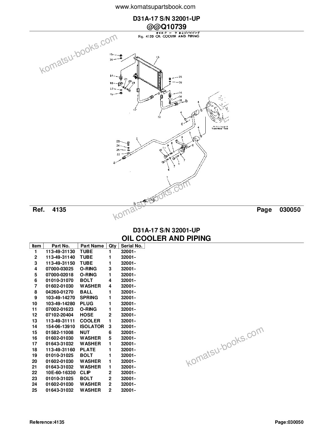 Komatsu d31a-17 s/n 32001-up Parts catalog cover Page 10
