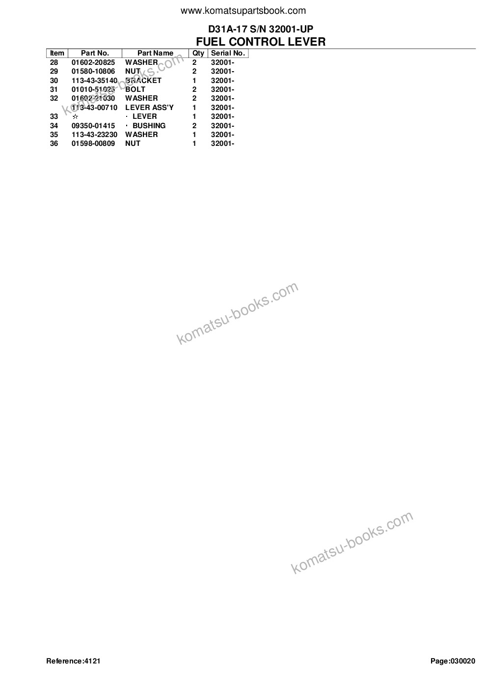 Komatsu d31a-17 s/n 32001-up Parts catalog cover Page 5